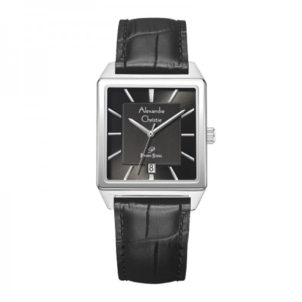 Alexandre Christie AC 1038 Silver Dark Grey Man Leather MDLSSDG